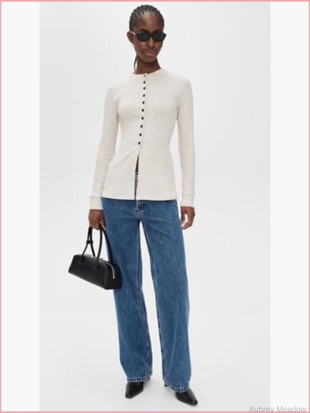 Ribbed Jersey Long Sleeve Cardigan Top - Picture 5 of 6